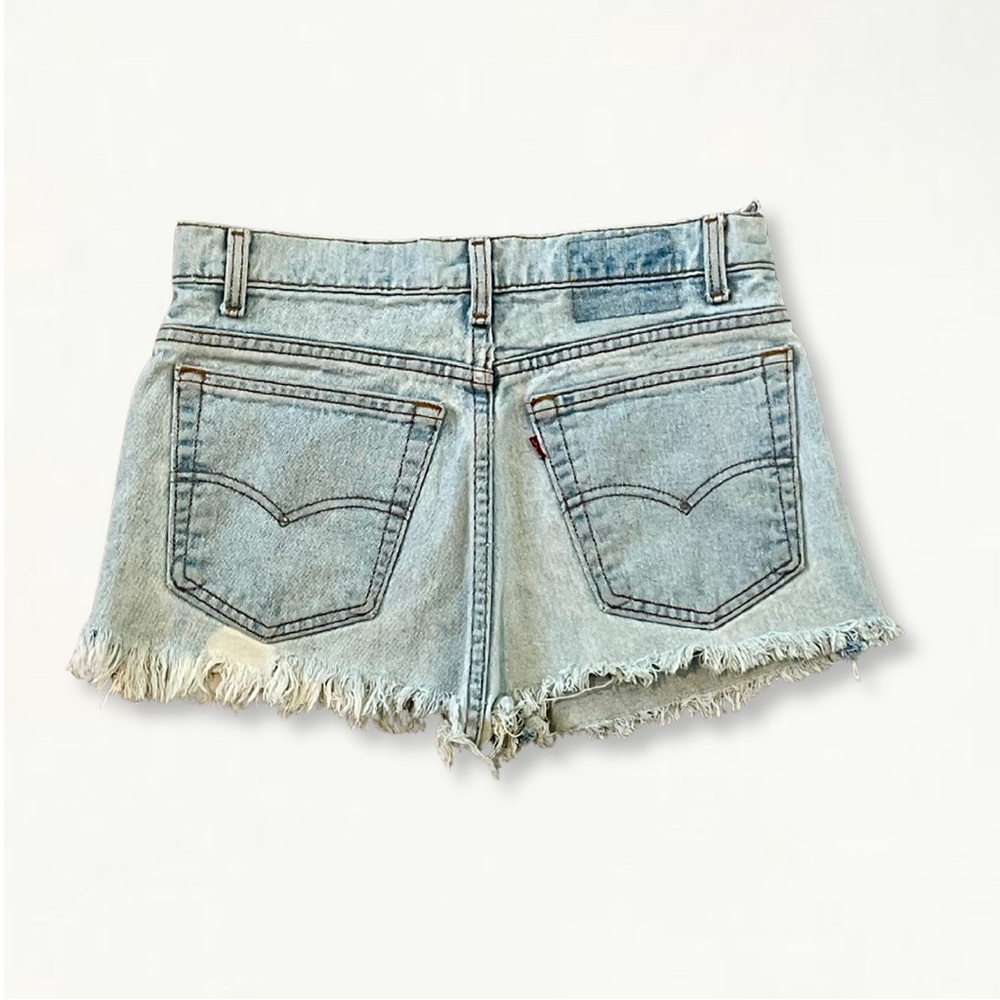 SOLD Vintage 90s Levi’s 501 Cut-Off Jean Shorts 1992 Raw Hem Distressed Denim - Picture 9 of 14